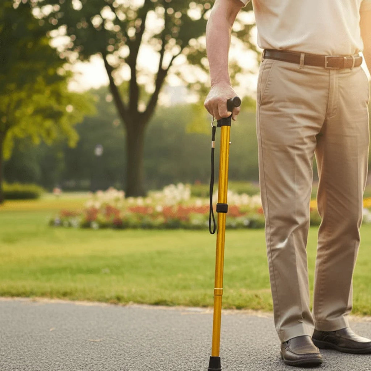 Walking Cane Height Adjustable From Leichtes Aluminium With Rutschfester Griff Ergonomic Non-Slip Grip And Wrist Strap - Image 3