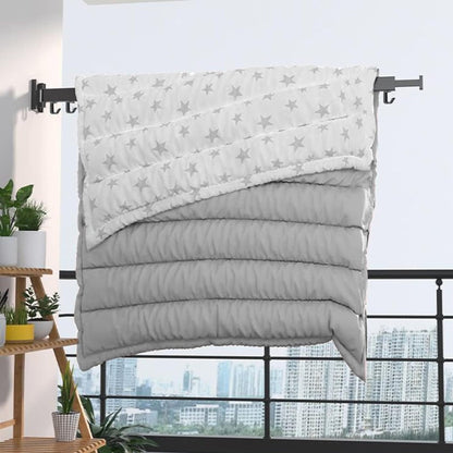 Wall Mount Drying Rack Clothes Collapsible Extendable Design With Hooks - Image 7