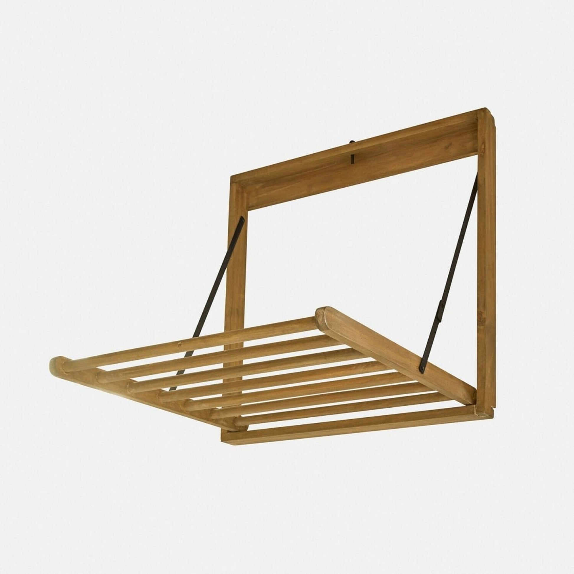 Wall Mounted Drying Rack Clothes Collapsible Wooden Foldable Mountable Laundry - Image 4