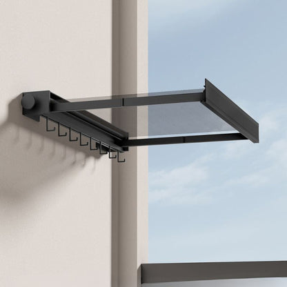 Wall Mounted Drying Rack Extendable With Shelf And Hooks Optimize Your Home Space - Image 5