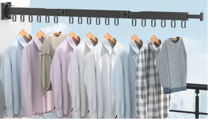 Wall Mounted Drying Rack Folding Clothes Drying Rack With Retractable 3-Fold Bar Space-Saving Design For Home Laundry Silver Metal Construction - Image 7