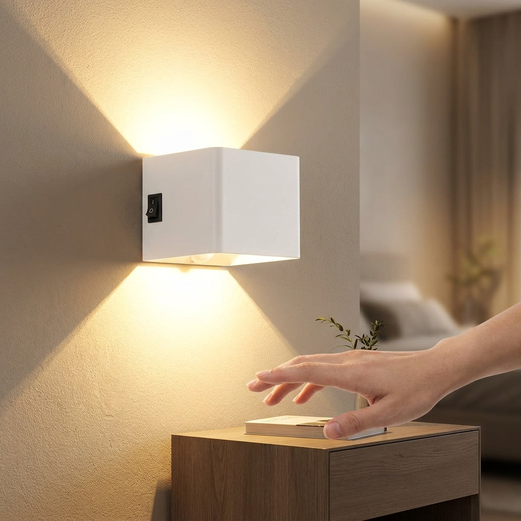 Wall Sconce Night Light Wireless Motion Sensor Light Cube Black Warm - Image 6