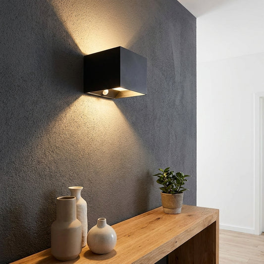 Wall Sconce Night Light Wireless Motion Sensor Light Cube Black Warm - Image 2