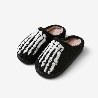 Warm Skull Halloween Slippers for Women - Image 1
