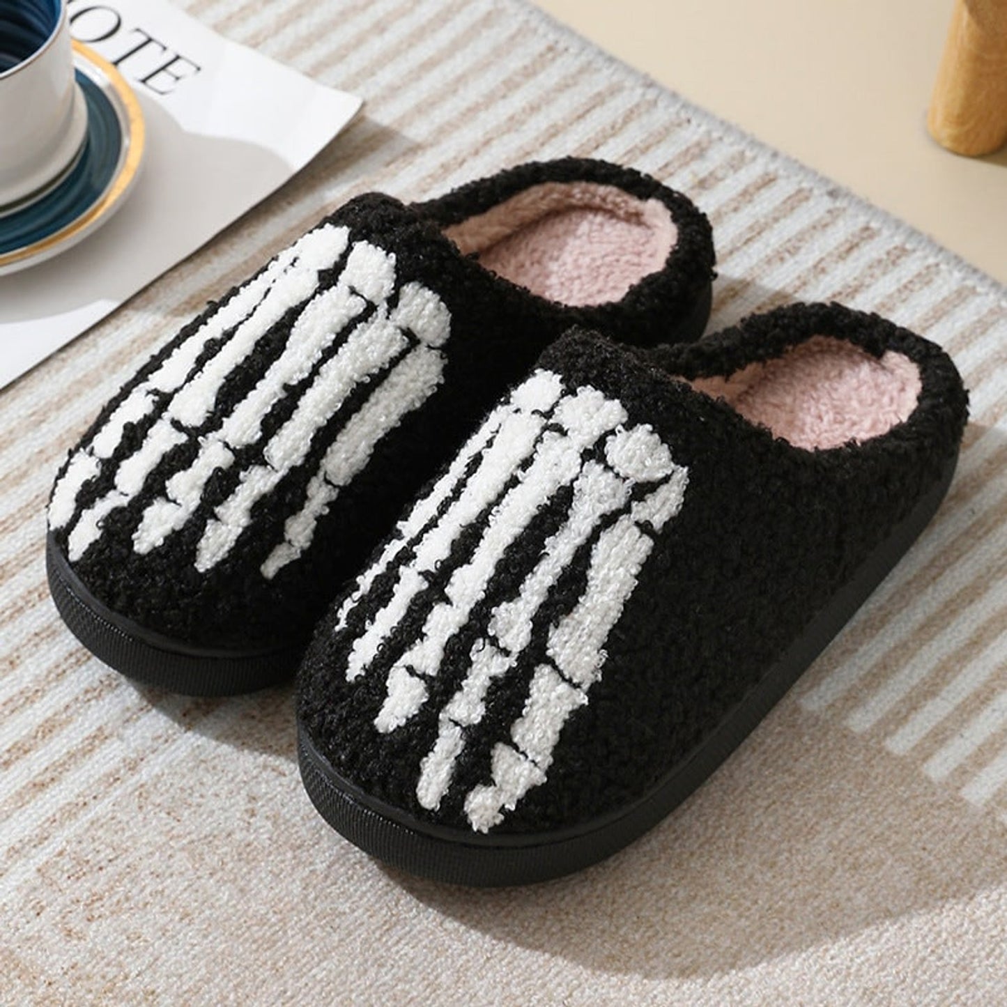 Warm Skull Halloween Slippers for Women - Image 10