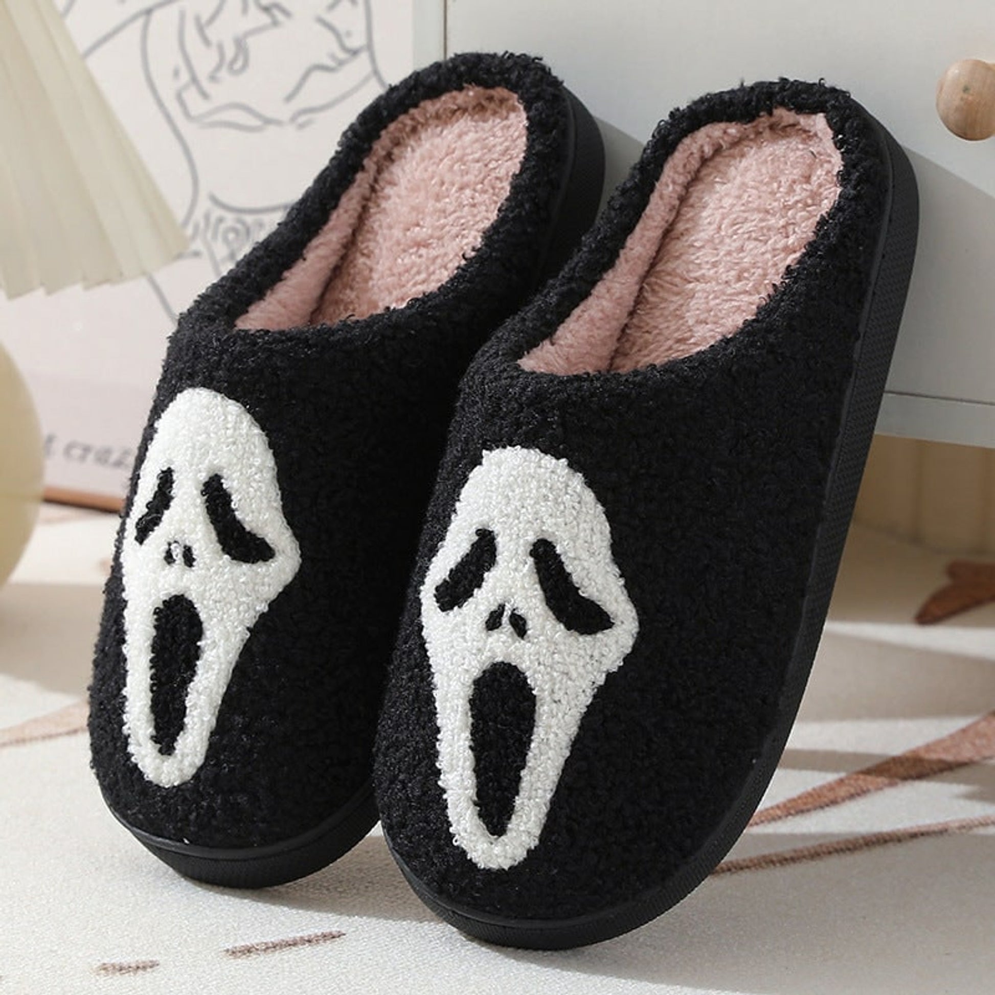 Warm Skull Halloween Slippers for Women - Image 13