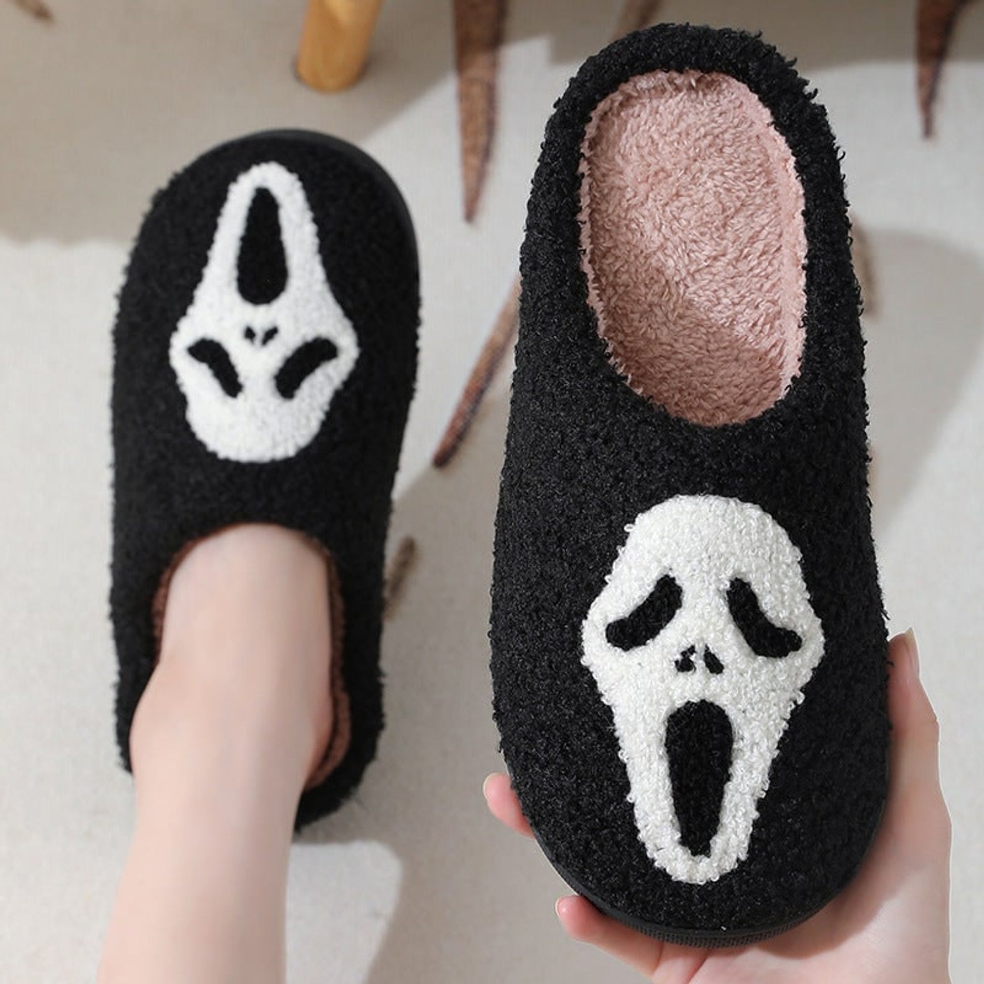 Warm Skull Halloween Slippers for Women - Image 7