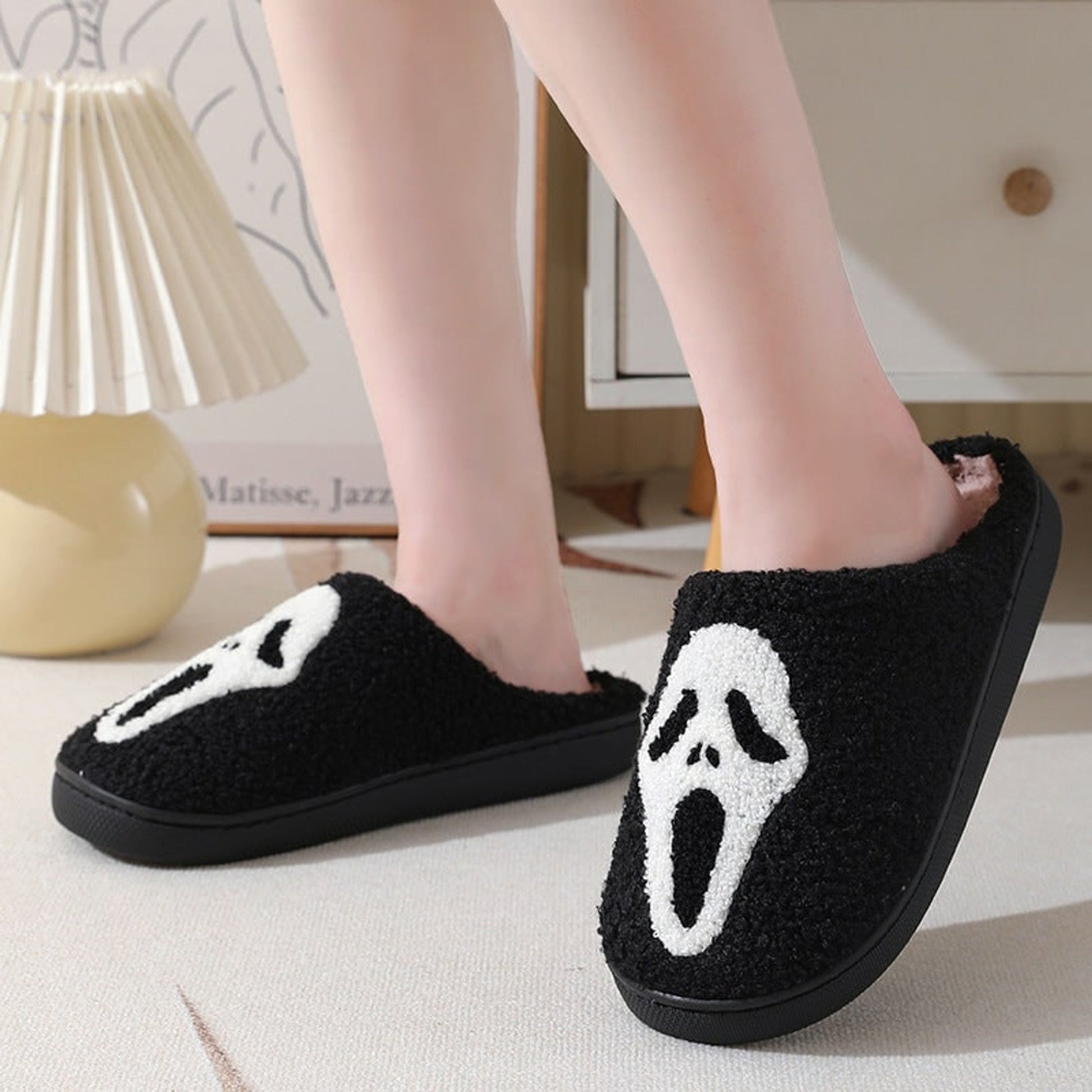 Warm Skull Halloween Slippers for Women - Image 9