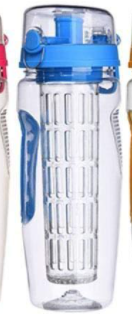 Water Bottle Fruit Infuser Clear Leakproof Design Flip-Top Lid - Image 10
