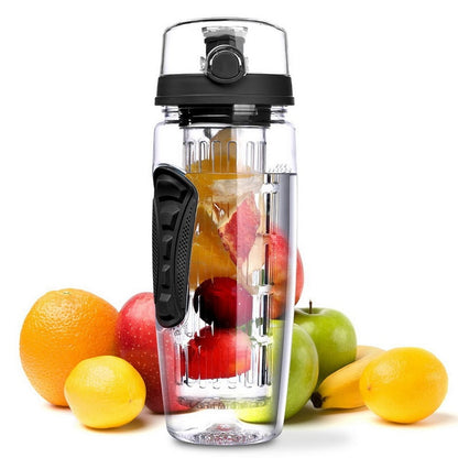 Water Bottle Fruit Infuser Clear Leakproof Design Flip-Top Lid - Image 11
