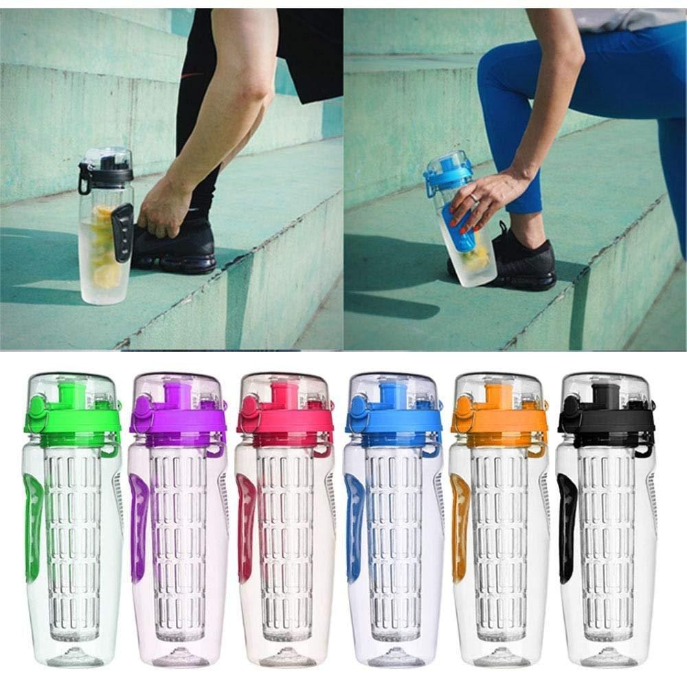 Water Bottle Fruit Infuser Clear Leakproof Design Flip-Top Lid - Image 16