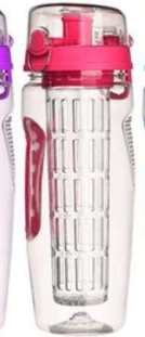 Water Bottle Fruit Infuser Clear Leakproof Design Flip-Top Lid - Image 2
