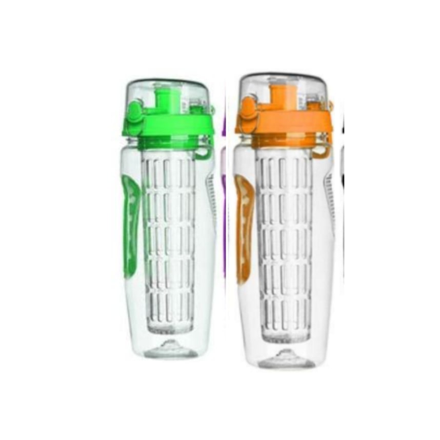 Water Bottle Fruit Infuser Clear Leakproof Design Flip-Top Lid - Image 3