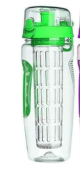 Water Bottle Fruit Infuser Clear Leakproof Design Flip-Top Lid - Image 4