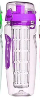 Water Bottle Fruit Infuser Clear Leakproof Design Flip-Top Lid - Image 5