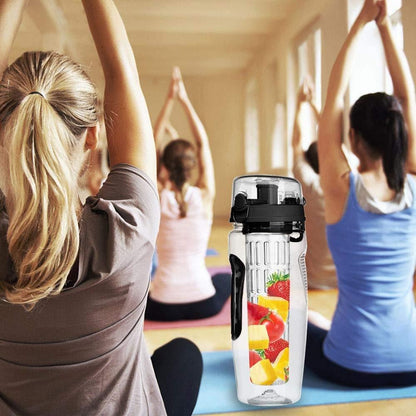 Water Bottle Fruit Infuser Clear Leakproof Design Flip-Top Lid - Image 6