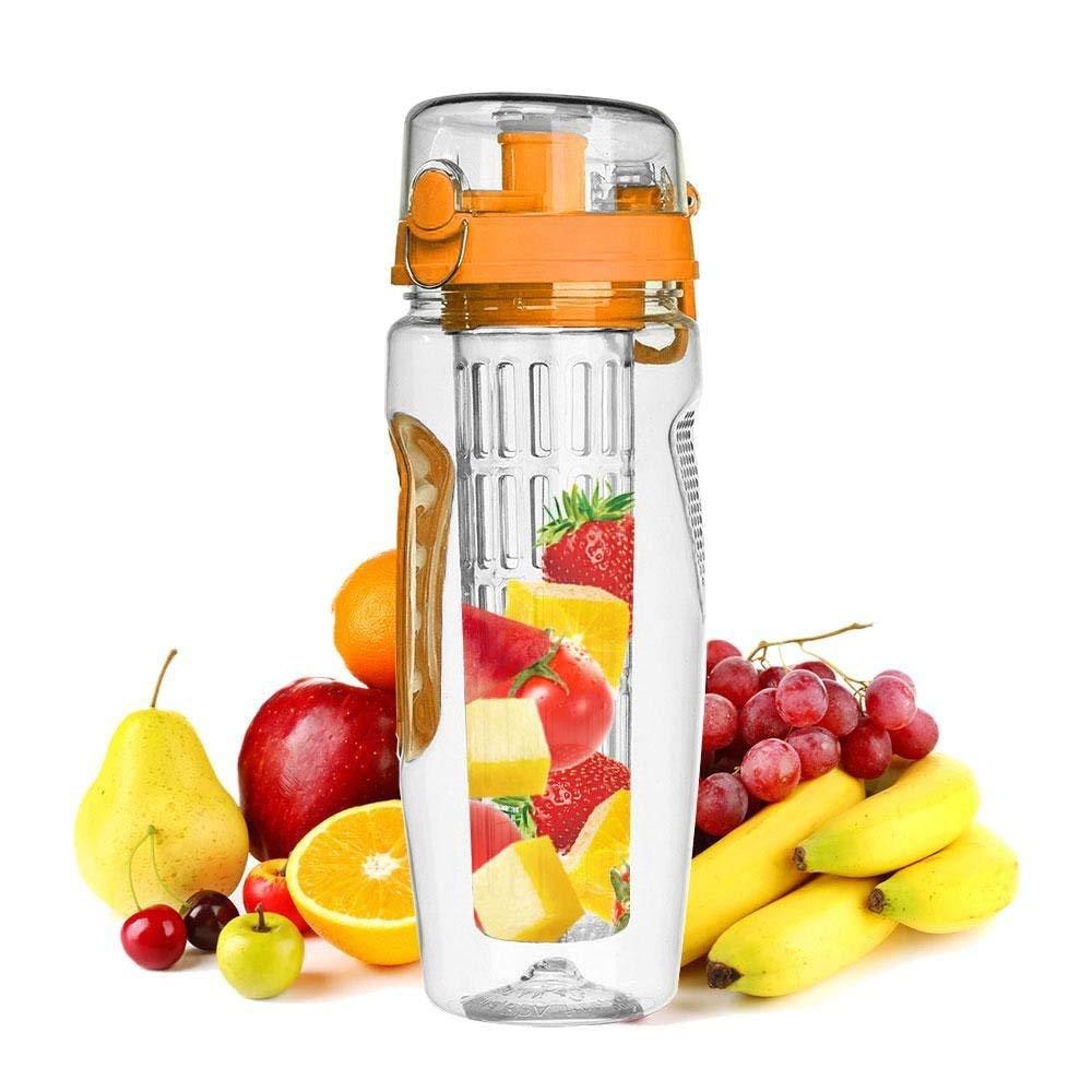 Water Bottle Fruit Infuser Clear Leakproof Design Flip-Top Lid - Image 7