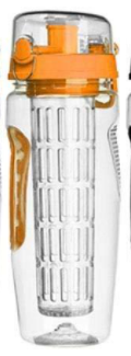 Water Bottle Fruit Infuser Clear Leakproof Design Flip-Top Lid - Image 9