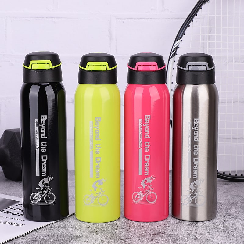 Water Bottle Insulated Sports Stainless Steel Flip Top - Image 3