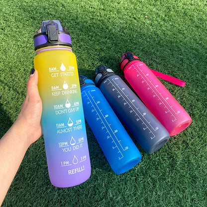 Water Bottle Motivational Quotes Sports Plastic Strap - Image 19