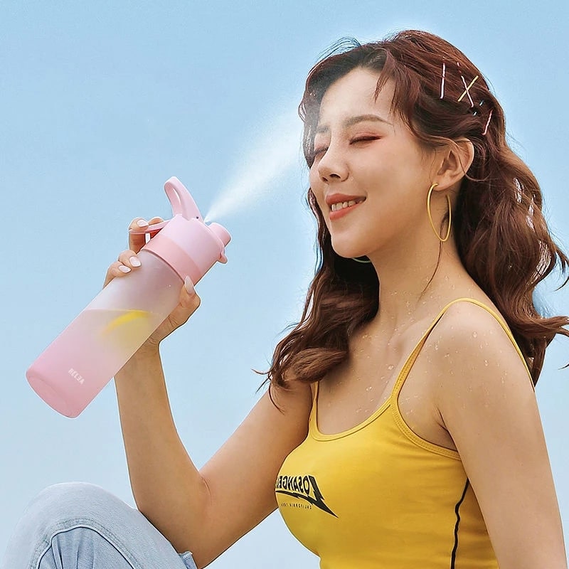 Water Bottle Spray Portable Sport Frosted Handle - Image 21