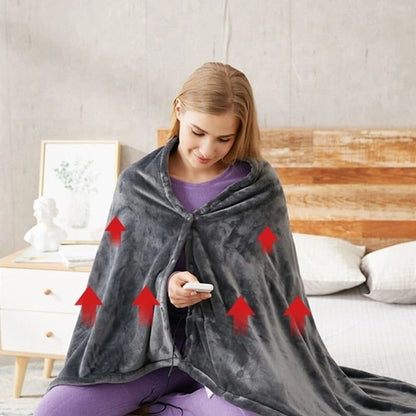 Wearable Heated Blanket Hooded Fleece Throw - Image 2