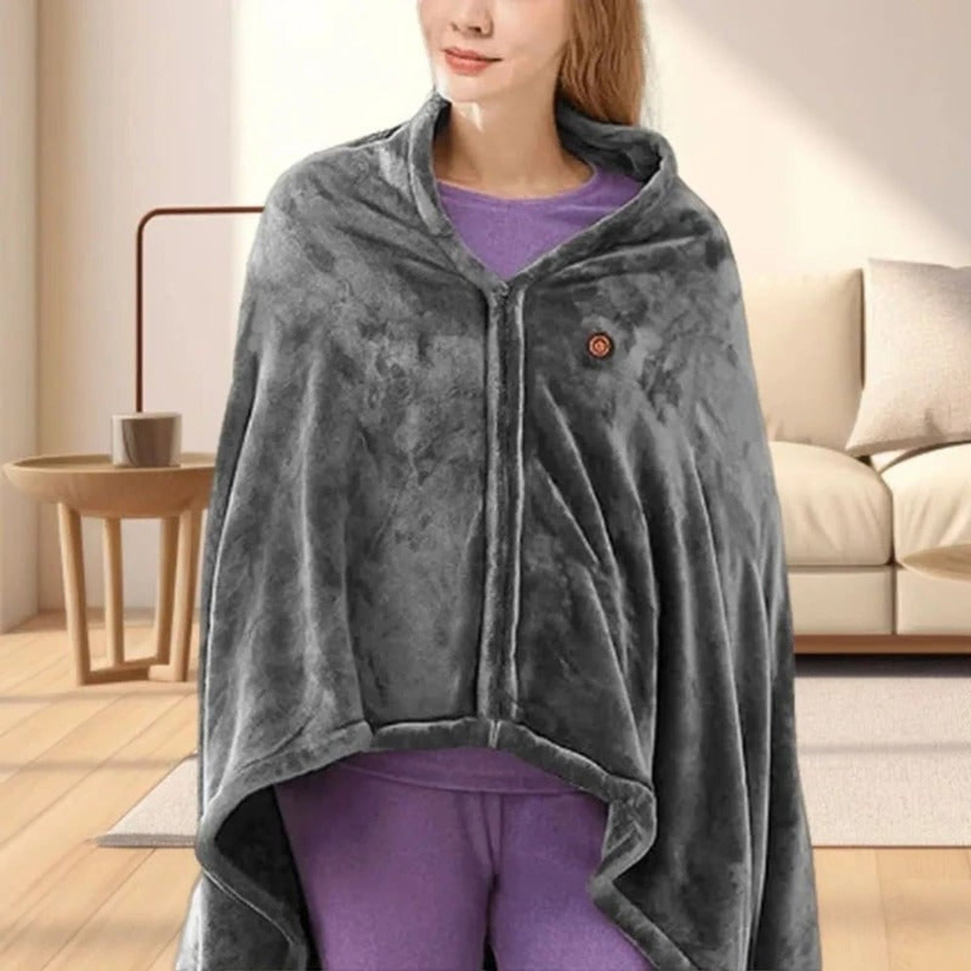 Wearable Heated Blanket Hooded Fleece Throw - Image 6