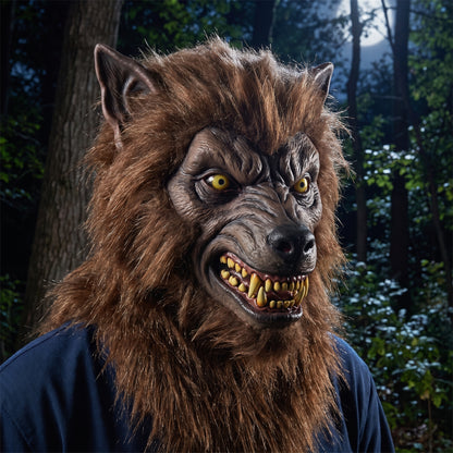 Werewolf Costume Mask Realistic Scary Full Head Fur Halloween - Image 3