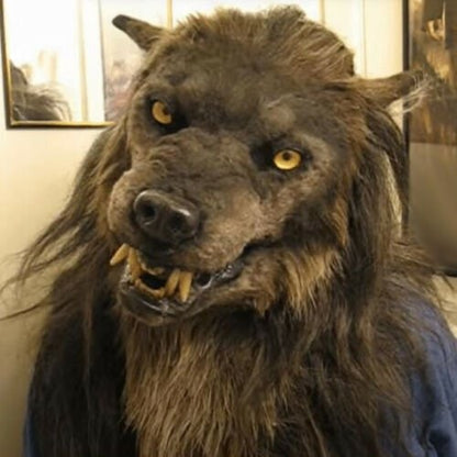 Werewolf Costume Mask Realistic Scary Full Head Fur Halloween - Image 1