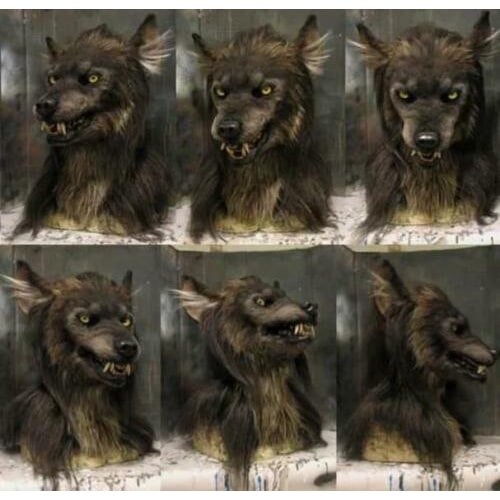 Werewolf Costume Mask Realistic Scary Full Head Fur Halloween - Image 2