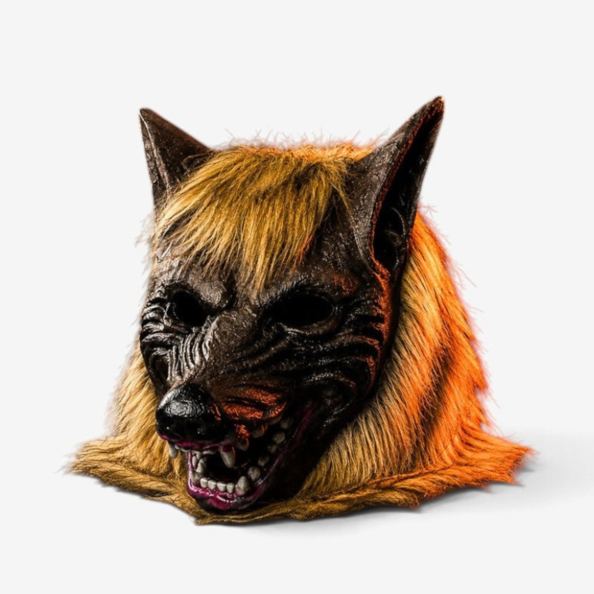 Werewolf Mask Halloween Costume Full Head Faux Fur Cosplay Scary Brown Horror - Image 1