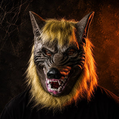 Werewolf Mask Halloween Costume Full Head Faux Fur Cosplay Scary Brown Horror - Image 2