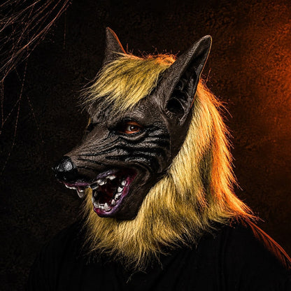 Werewolf Mask Halloween Costume Full Head Faux Fur Cosplay Scary Brown Horror - Image 4