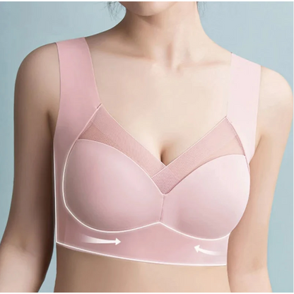 Wireless Comfort Bra Smoothing V-Neck Wide Strap Dusty Blue - Image 7