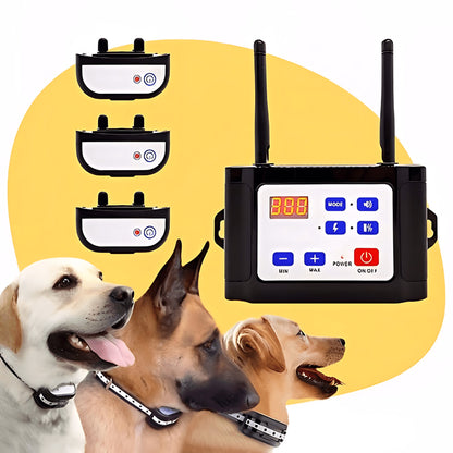 Wireless Dog Fence And Training System Plastic Base Station Waterproof Collars Red Display - Image 4