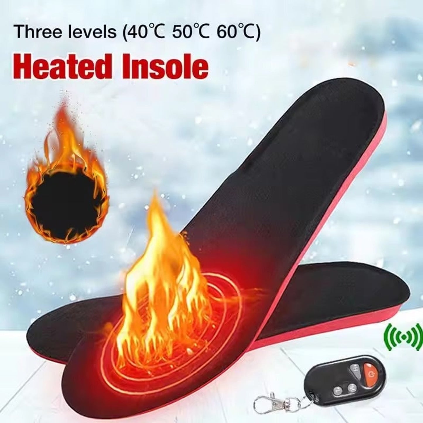 Wireless Heated Shoe Insoles With Remote Control And Arch Support Electric Warm Inserts With USB Charging - Image 3