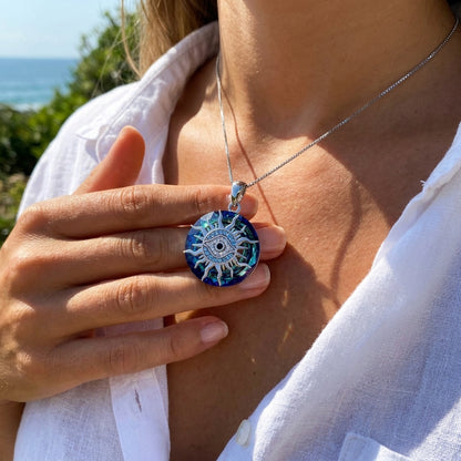 Women's Evil Eye Necklace | Pendant Necklace with Gemstones - Image 14