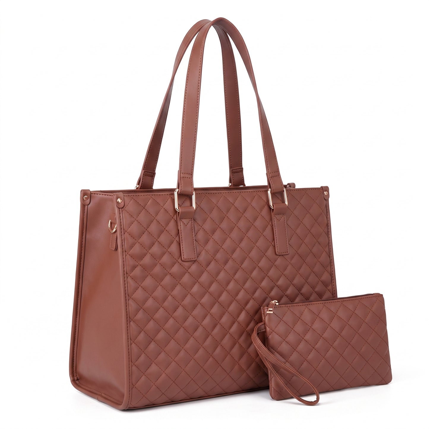Lunch Bag Tote for Work Quilted Insulated Laptop - angle