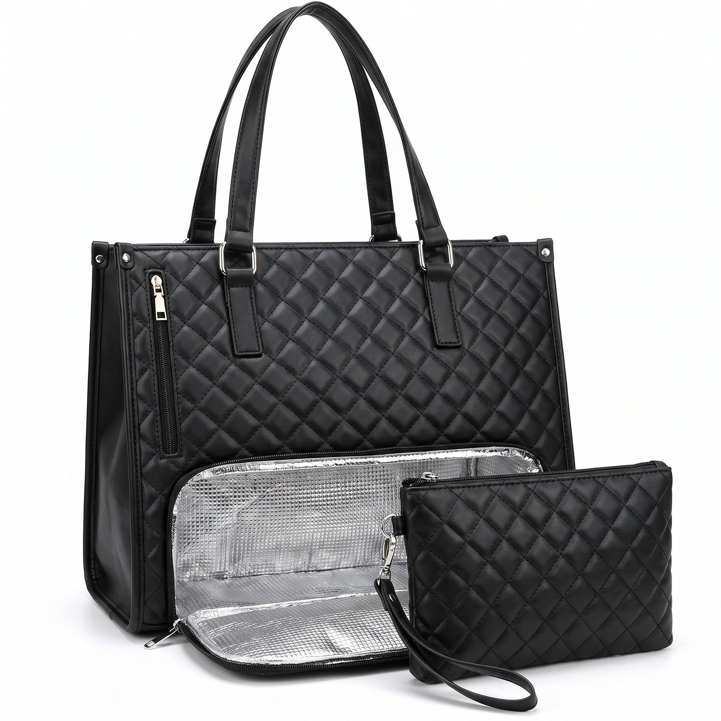 Lunch Bag Tote for Work Quilted Insulated Laptop - studio