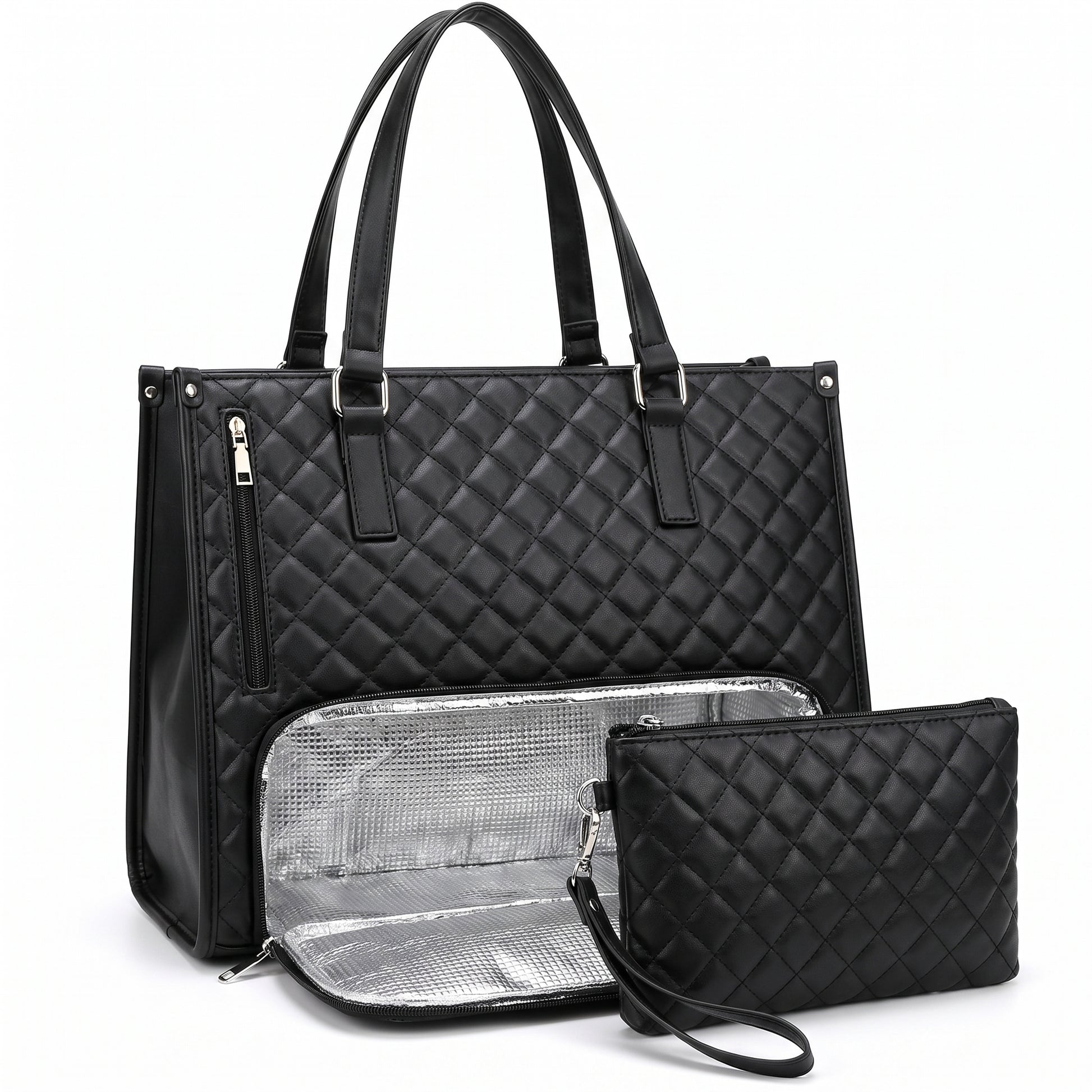 Lunch Bag Tote for Work Quilted Insulated Laptop - studio