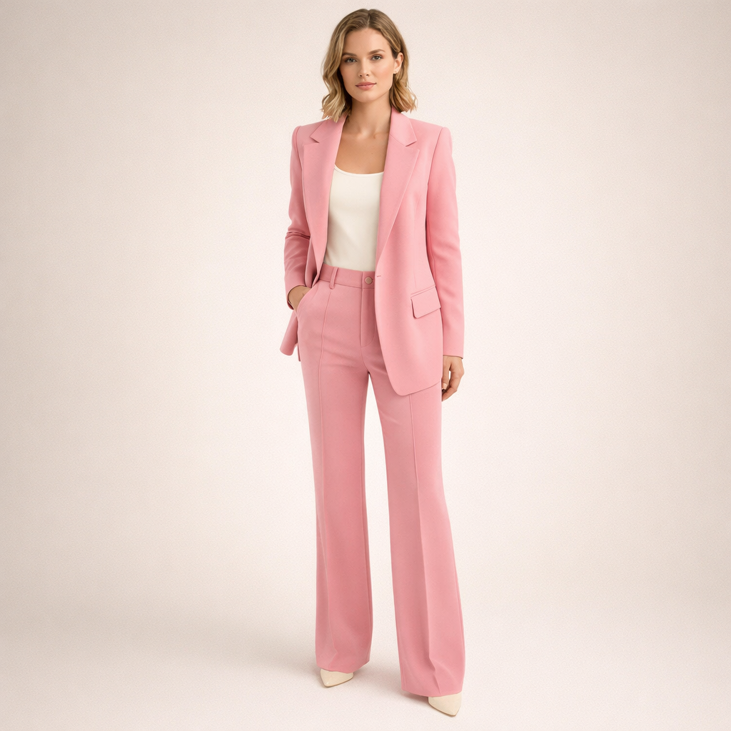 Women's Business Suit Pantsuit for Women Elegant Wide-Leg Trousers Set - Image 13