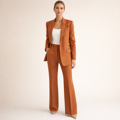 Women's Business Suit Pantsuit for Women Elegant Wide-Leg Trousers Set - Image 16