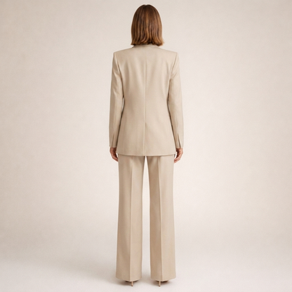 Women's Business Suit Pantsuit for Women Elegant Wide-Leg Trousers Set - Image 2