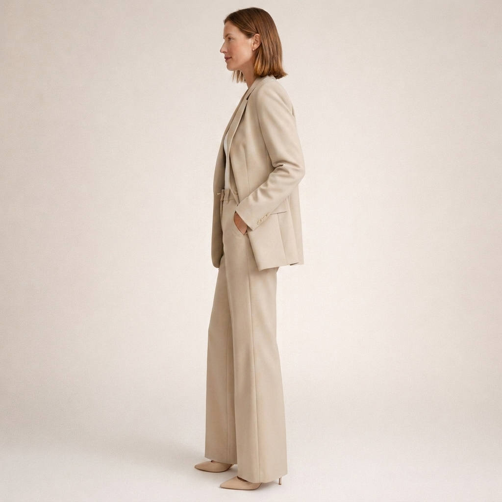 Women's Business Suit Pantsuit for Women Elegant Wide-Leg Trousers Set - Image 3