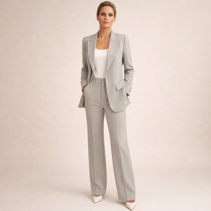 Women's Business Suit Pantsuit for Women Elegant Wide-Leg Trousers Set - Image 7