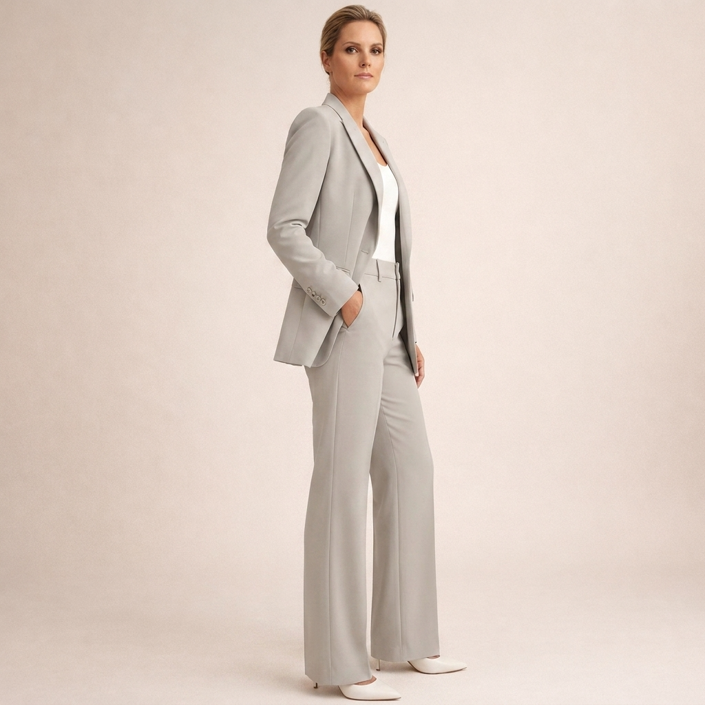 Women's Business Suit Pantsuit for Women Elegant Wide-Leg Trousers Set - Image 8