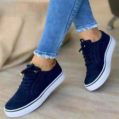 Women's Casual Brogue Detail Platform Lace-Up Trainer Shoes