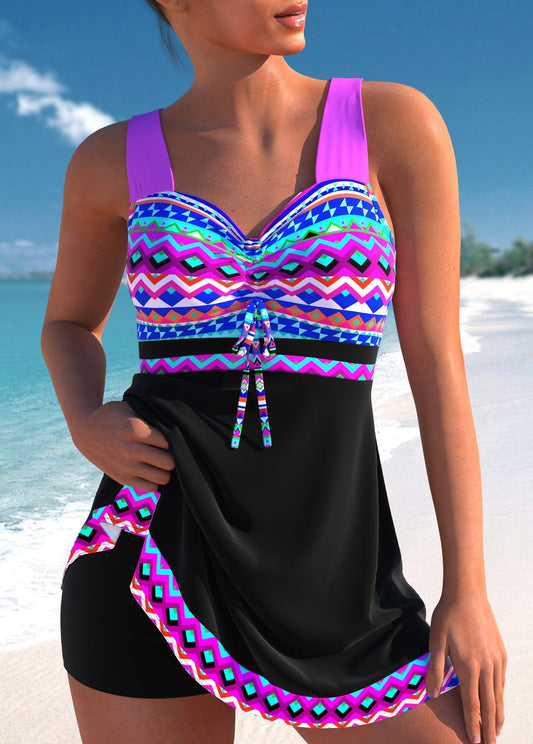 Women's Chic Patterned One-Piece Swimsuit with Flattering Fit