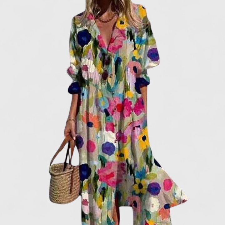 Women's Dress Boho Maxi Dress Patterned Long Dress Casual Style - Image 3