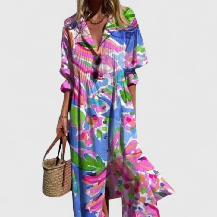 Women's Dress Boho Maxi Dress Patterned Long Dress Casual Style - Image 5